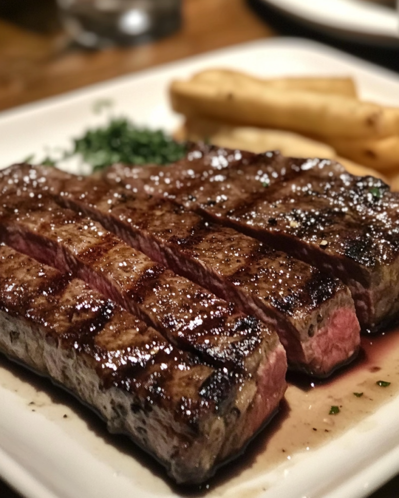 Perfectly cooked thin steak served with roasted vegetables and garnished with herbs for a quick and delicious meal.