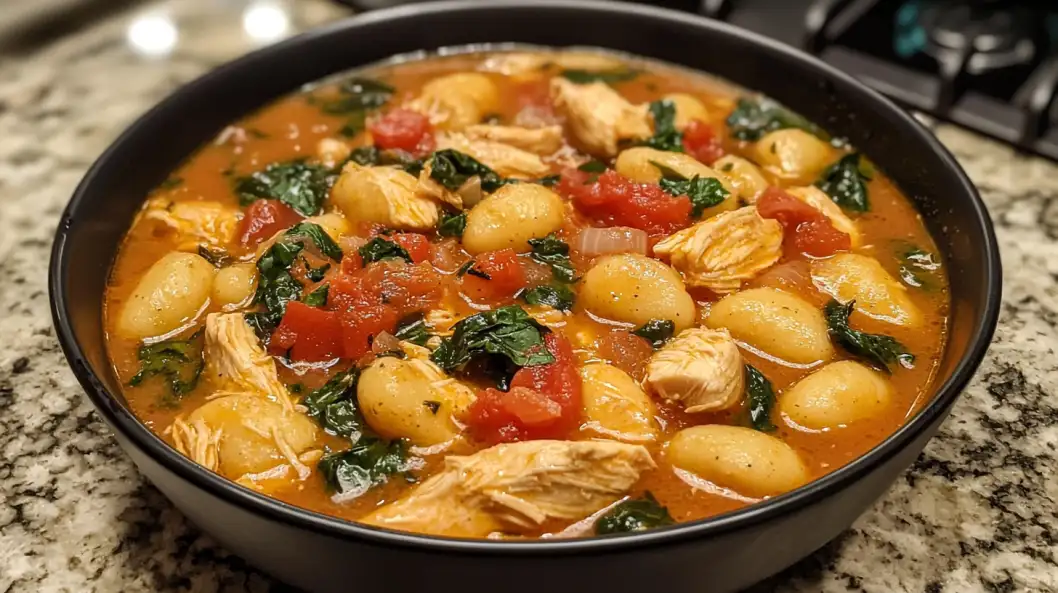 Caprese Chicken Gnocchi Soup