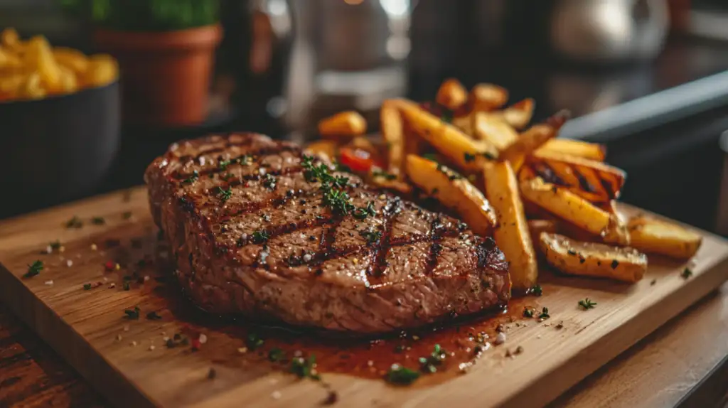 Juicy Grilled Steak & Crispy Fries: The Ultimate Comfort Meal