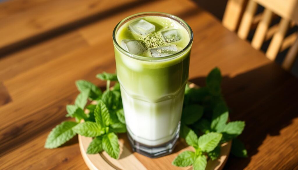 Iced matcha latte