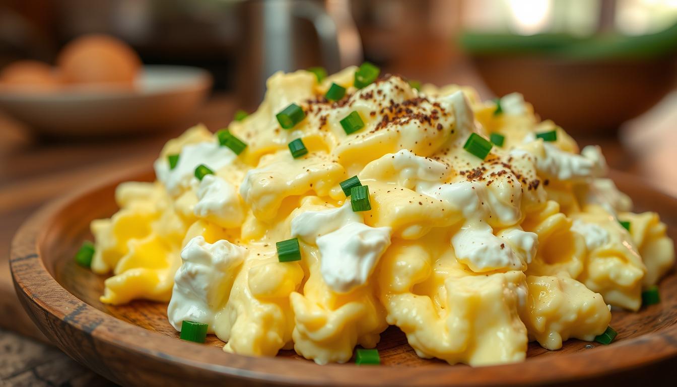 Creamy Scrambled Eggs Cream Cheese Recipe for Breakfast