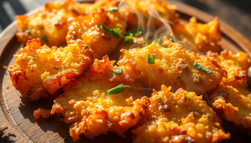 Golden and crispy air fryer hash browns served on a plate, perfect for breakfast or snacks