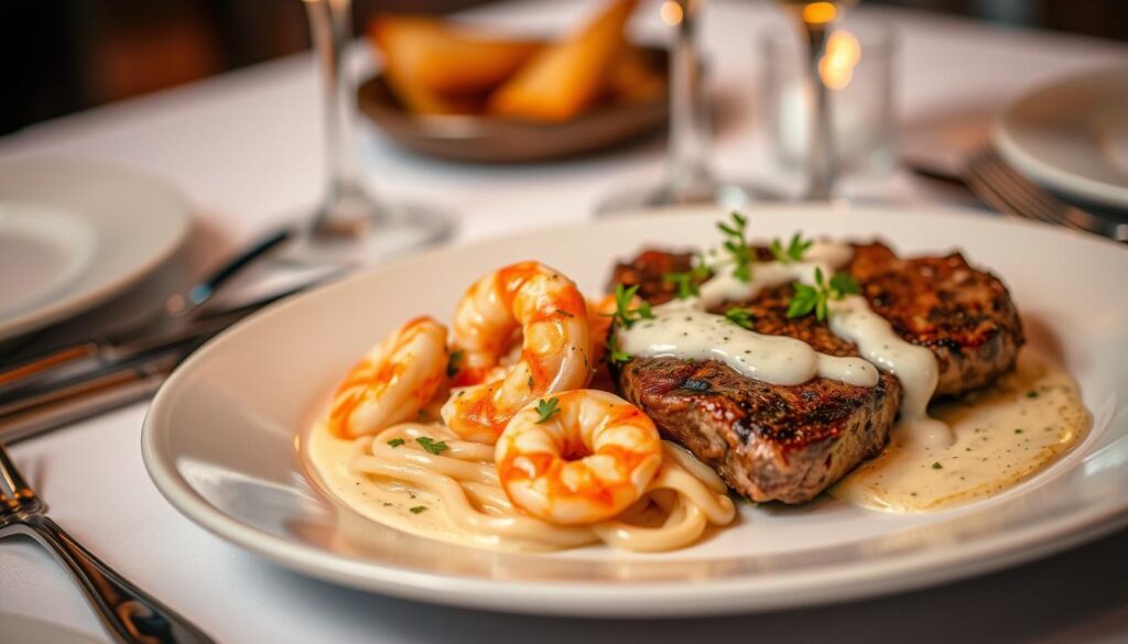 Cajun Shrimp and Steak Alfredo