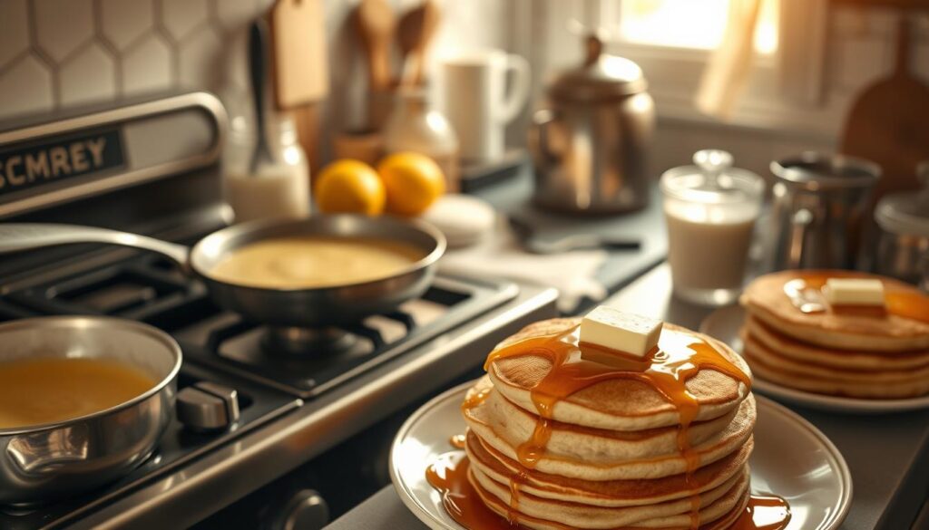 making pancakes