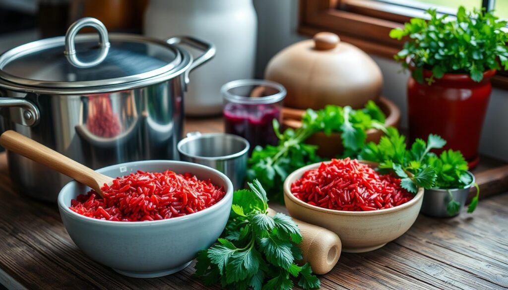 red rice cooking equipment