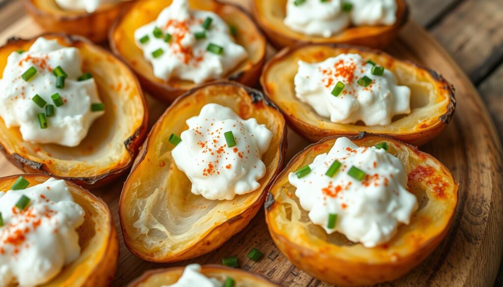 Air Fryer Potato Skins with Cottage Cheese