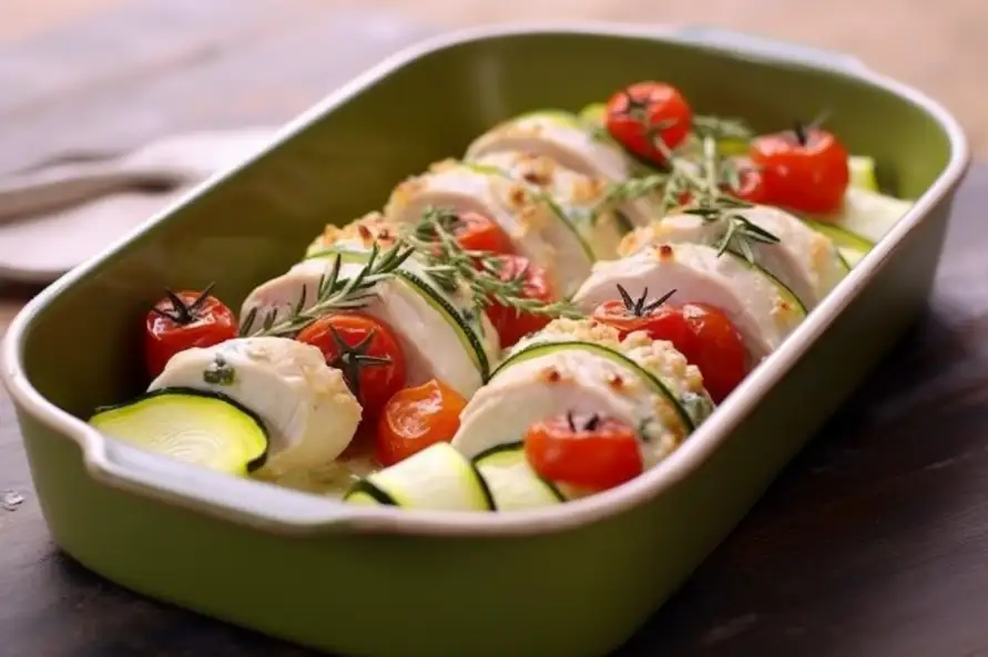 Ballotine de poulet à la tomate