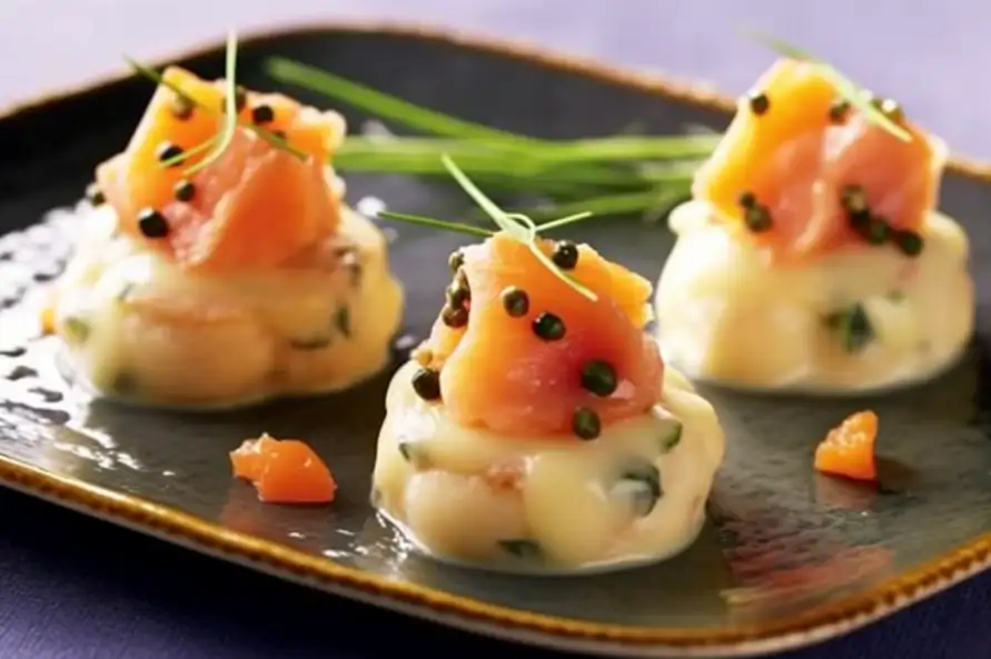 Mini Sandwiches with Smoked Trout