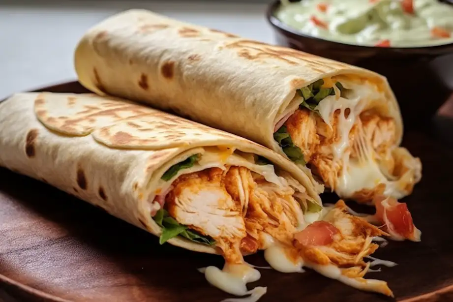 Cheesy Garlic Chicken Wraps