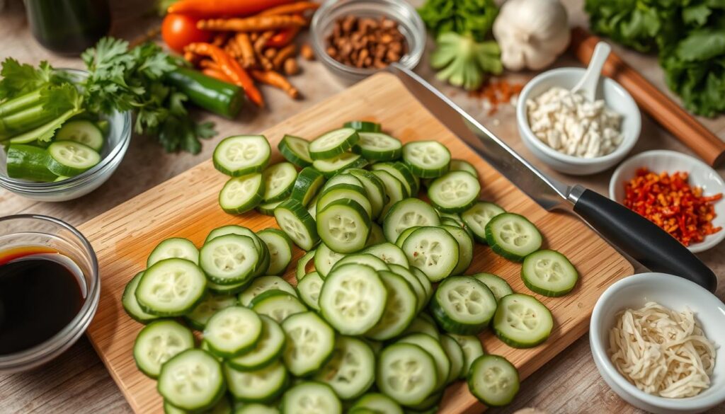 Din Tai Fung Cucumber Salad Preparation