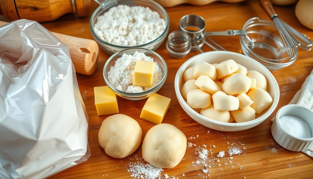 Dinner Roll Ingredients and Baking Equipment