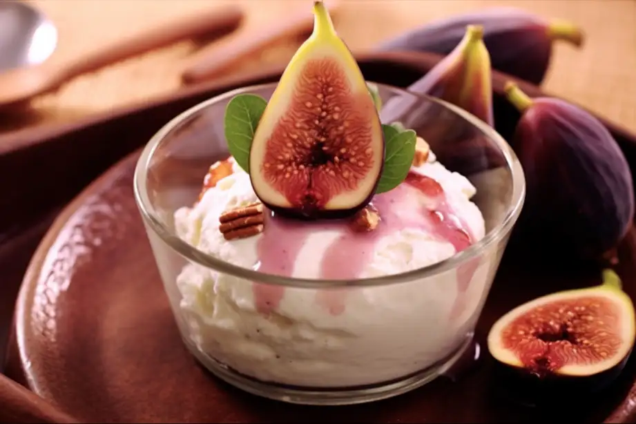 Spiced Honey Figs with Nougat Ice Cream