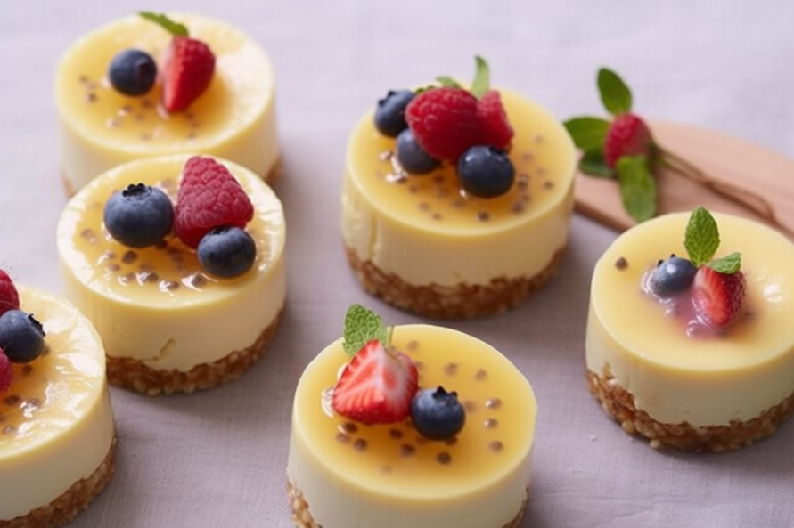 Mini Passion Fruit Cheesecakes