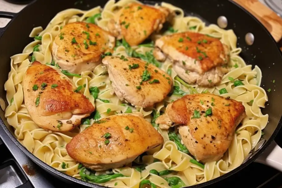 One-Pan Chicken with Buttered Noodles