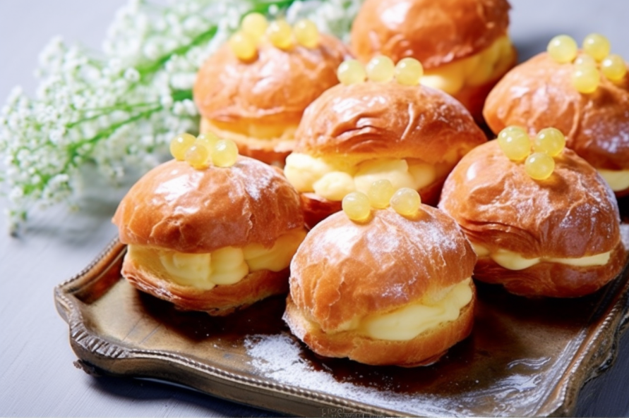 Mini Cream Puffs with Kaffir Lime Cream