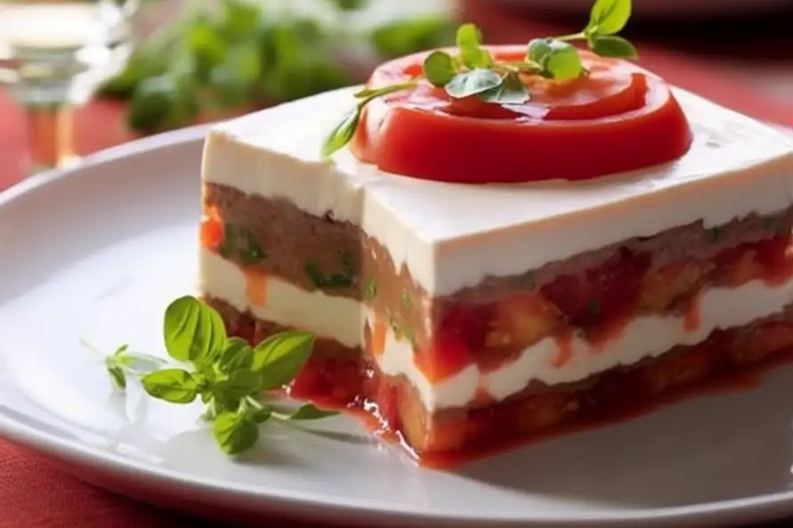 Pressed Oxtail Terrine with Mozzarella and Basil