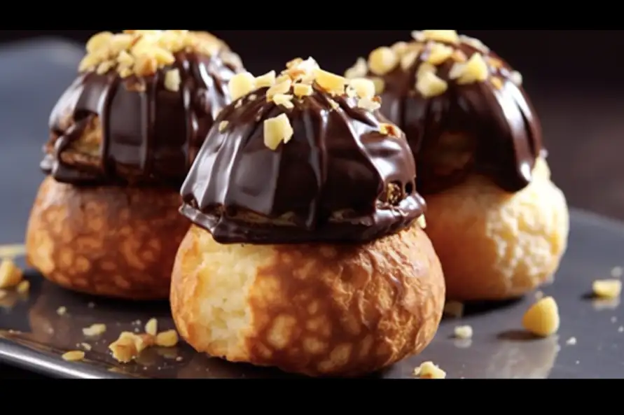 Pistachio-Chocolate Profiteroles