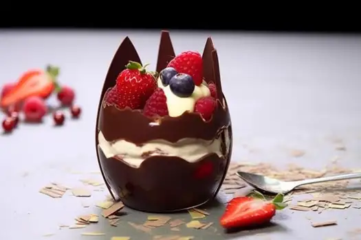 Chocolate Bowls with Fresh Fruit Salad