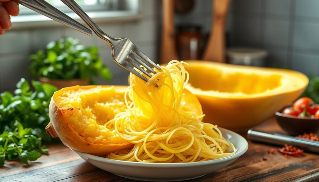 Spaghetti Squash Fluffing Technique