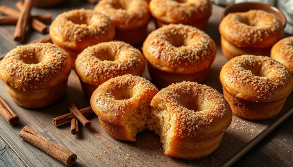 Vegetarian Donut Muffins with Cinnamon Sugar Coating