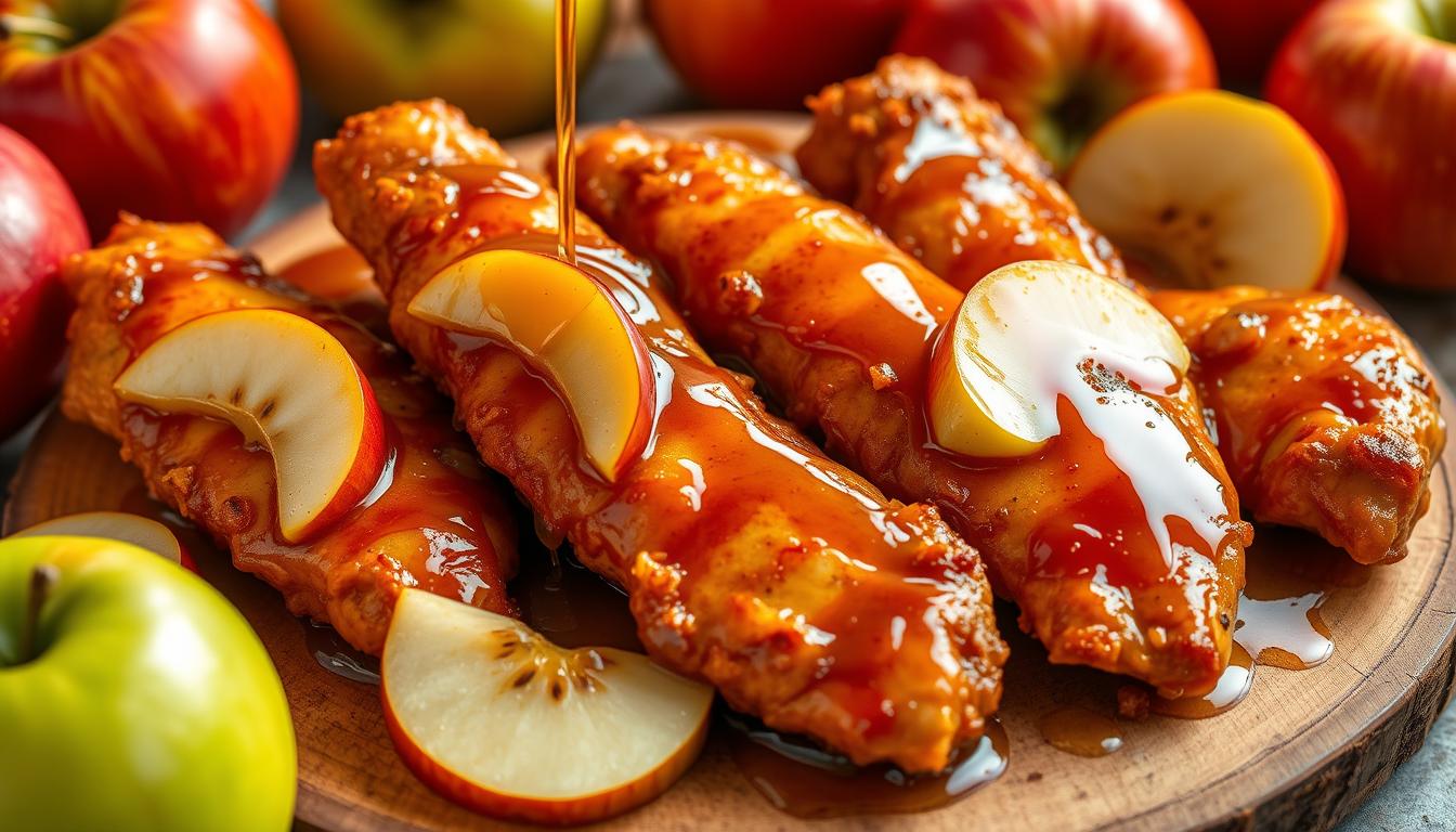 apple and honey-glazed chicken tenders recipe using fresh apples