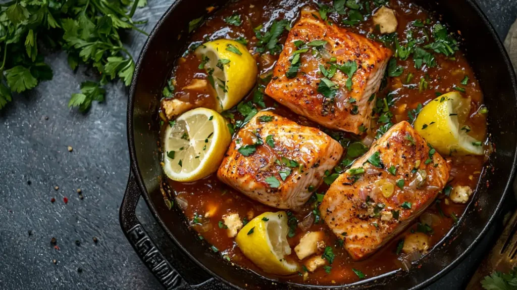 A perfectly pan-seared steelhead trout recipe with lemon-garlic butter