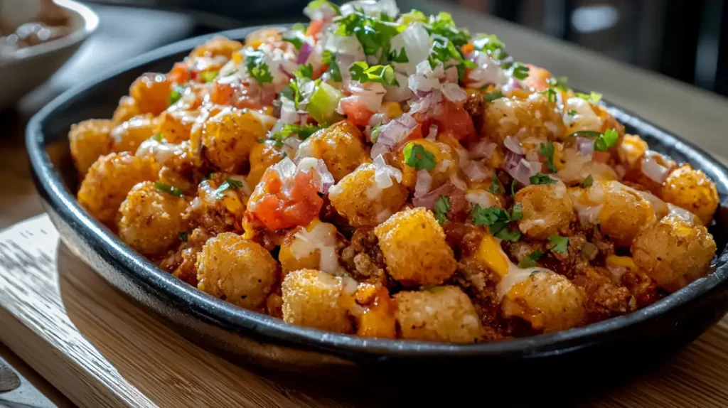 Taco tater tot serving suggestions and pairings, full of topping ideas