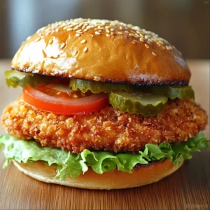 Crispy ranch chicken katsu sandwich with lettuce and pickles on a toasted sesame bun