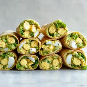 Paleo chipotle egg salad wraps with avocado and romaine in cassava tortillas