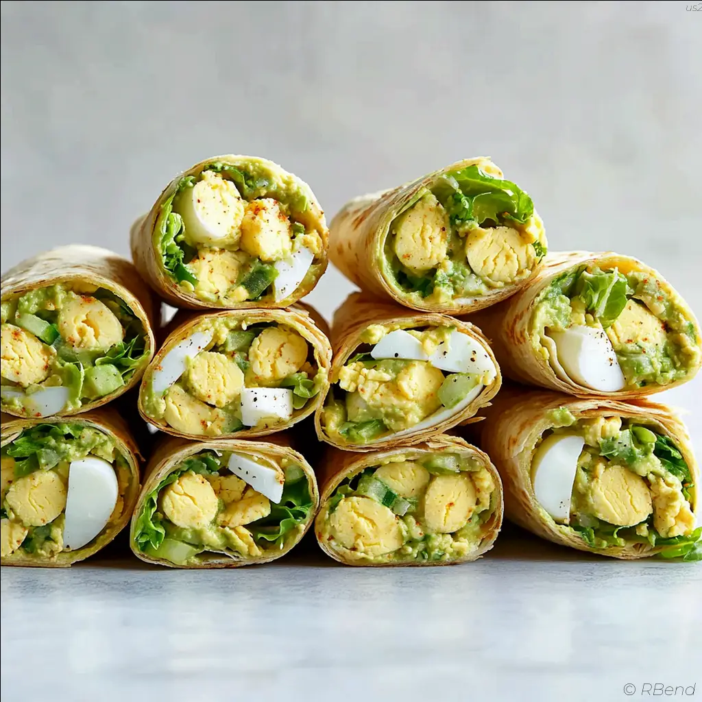 Paleo chipotle egg salad wraps with avocado and romaine in cassava tortillas
