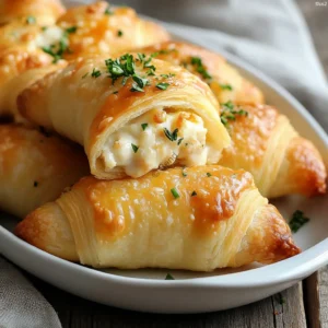 Golden crab crescent bites with melted cheese on parchment paper