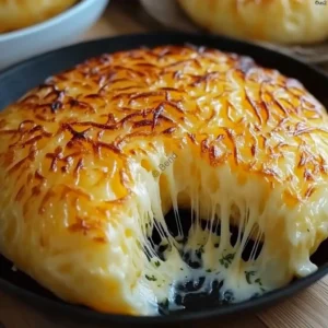 Golden stovetop cheese bread rolls with melted cheese on skillet