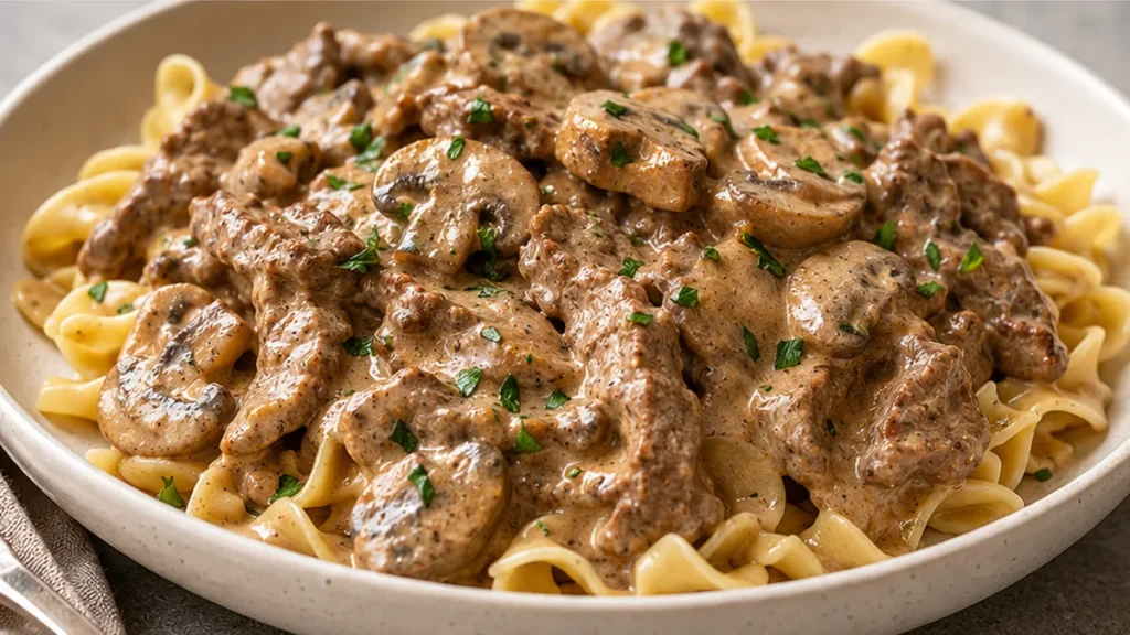 Gluten-Free Beef Stroganoff: Pure Comfort Food - Discover the ultimate gluten-free beef stroganoff! Tender beef, creamy sauce, and savory mushrooms. A truly del