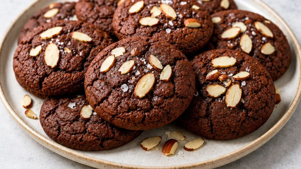 Irresistible Chocolate Almond Cookies (GF!) - chocolate cookies - Chocolate cookies: Bake these rich, fudgy, gluten-free almond flour cookies in under 30 minute