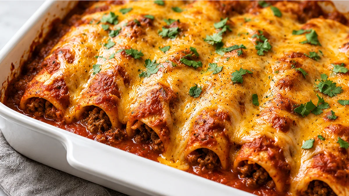 ️ Cheesy Beef Gluten-Free Enchiladas - gluten free enchiladas - Discover the ultimate gluten-free enchilada recipe! Made with seasoned beef, gooey cheddar chees