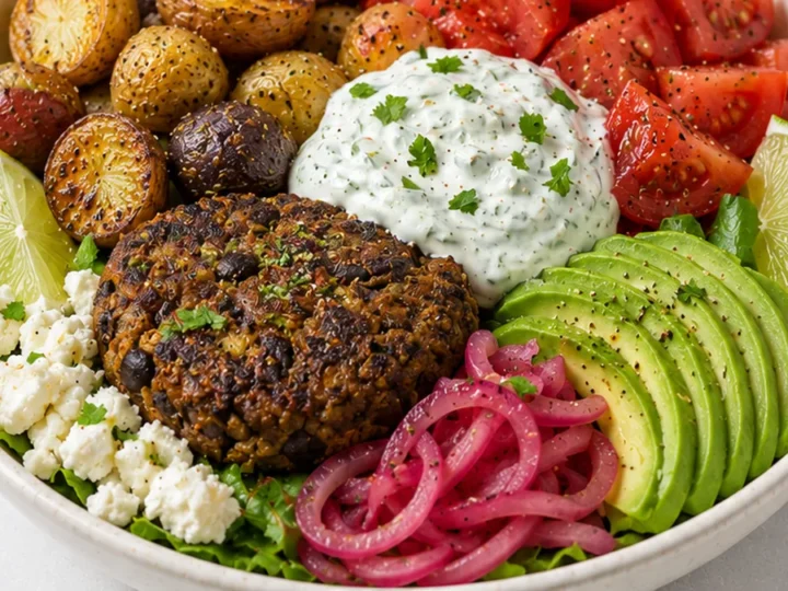 Tzatziki Black Bean Burger Bowl