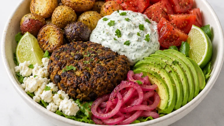 Tzatziki Black Bean Burger Bowl