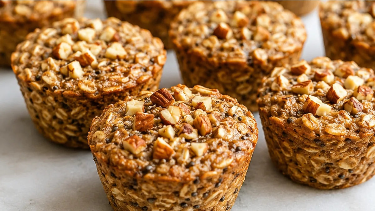 ️ Grab-and-Go Baked Oatmeal Cups - Baked oatmeal cups: whip up these easy, wholesome, and customizable grab-and-go breakfast treats. Perfect for meal prep and h