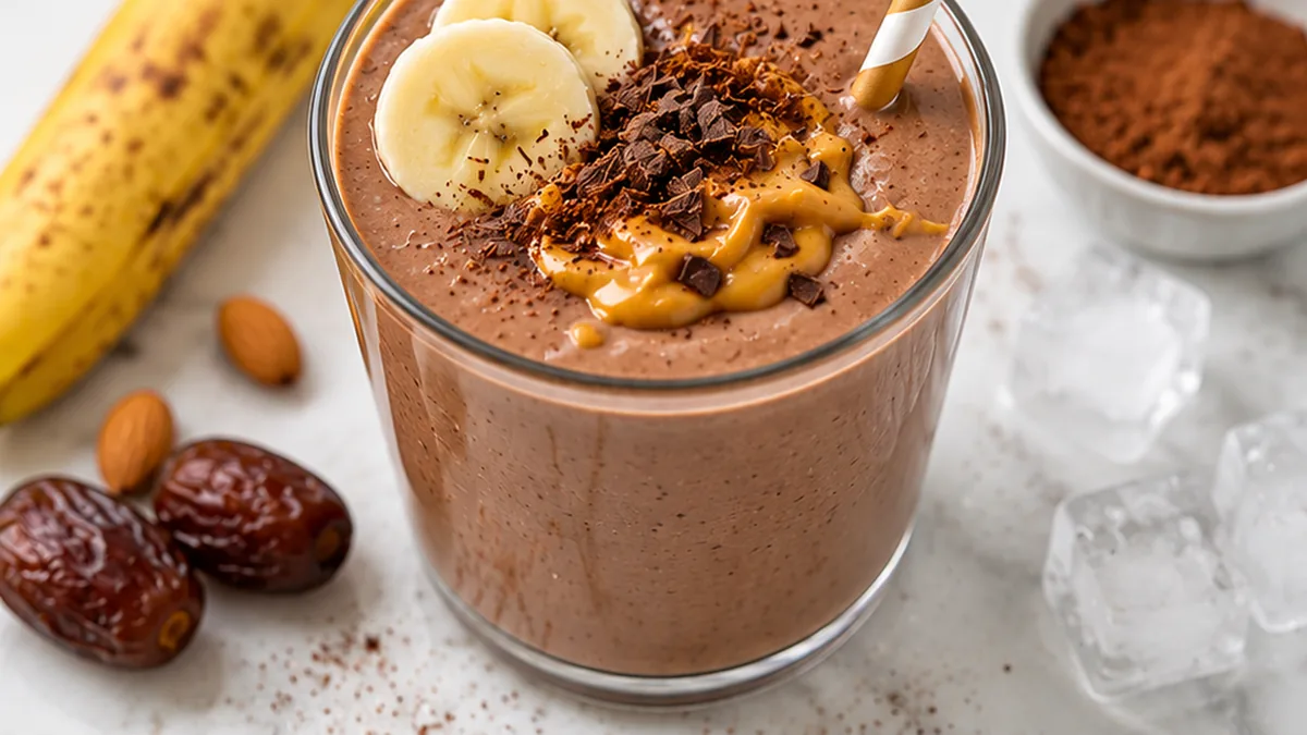 PB Banana Dream Smoothie! - banana smoothie - Banana smoothie: whip up this creamy, dreamy chocolate peanut butter delight in just 5 minutes. Perfect for breakf