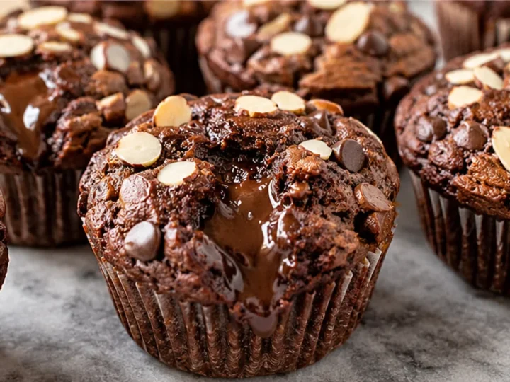 Gooey Chocolate Almond Muffins