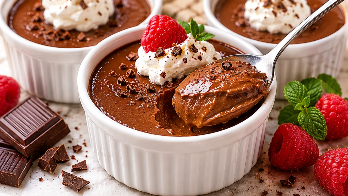 Melt-in-Your-Mouth Chocolate Pots De Crème! Chocolate pots de crème: Bake this rich, velvety chocolate dessert in under an hour. Simple ingredients, decadent re