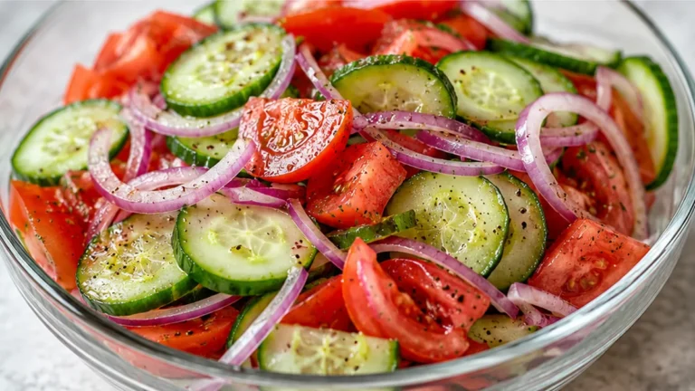 CRISP & ZINGY Cucumber Tomato Salad! So Fresh!