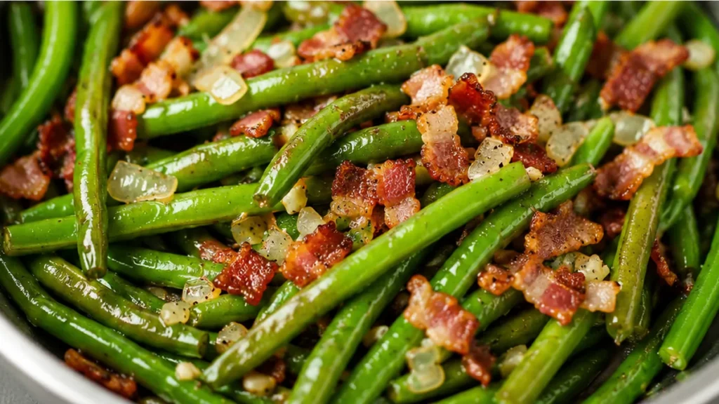 ” Crispy Bacon Green Beans: Easy Side Dish! “