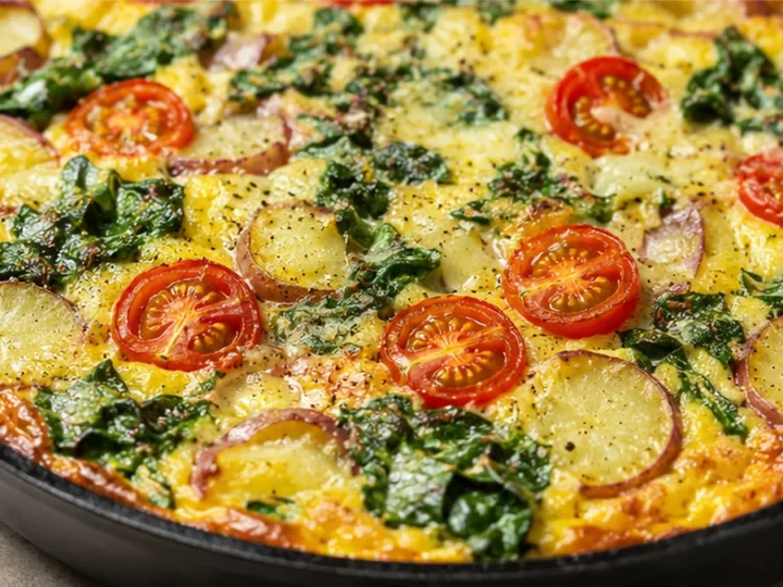 Fluffy Frittata Fiesta: Potato & Spinach Delight!