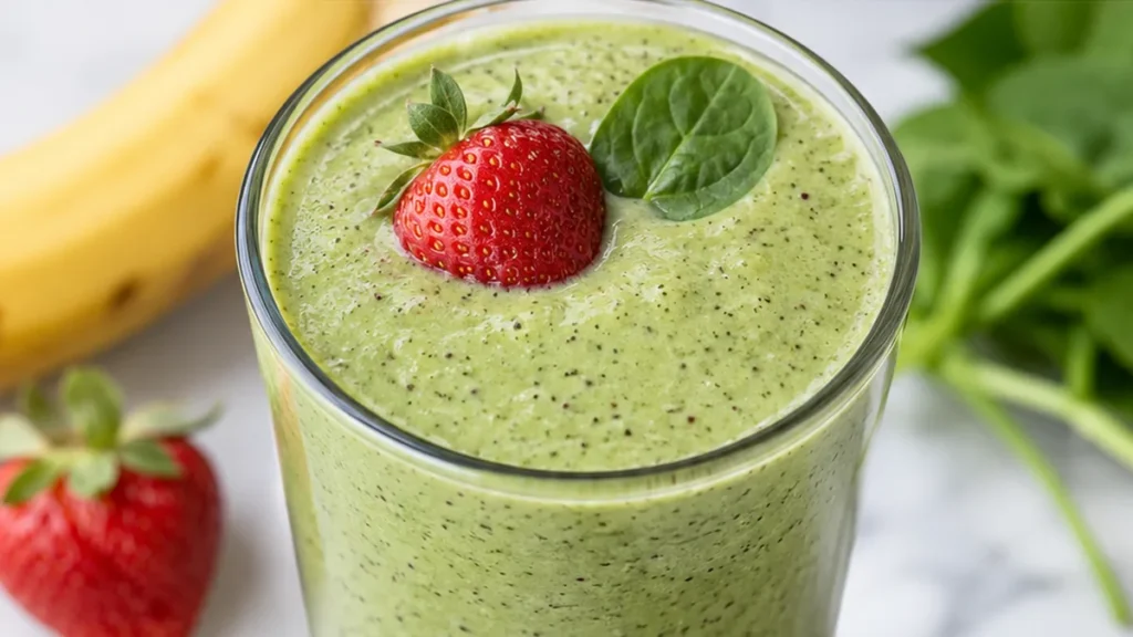 Ultimate Strawberry Banana Spinach Smoothie - strawberry smoothie - Strawberry smoothie: whip up this essential blend in minutes. Packed with nutrients and flav