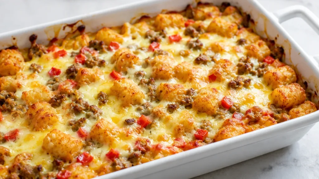 Crispy Tater Tot Breakfast Casserole