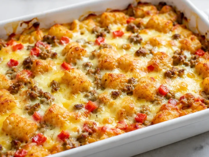 Crispy Tater Tot Breakfast Casserole