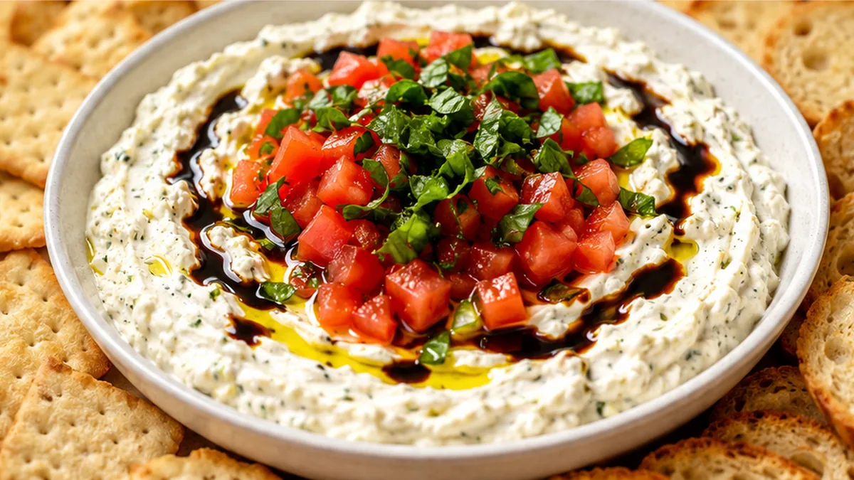 Easy Boursin Bruschetta Dip: Your New Favorite Appetizer! Boursin bruschetta dip: whip up this irresistibly creamy and fresh appetizer in minutes. Perfect for e