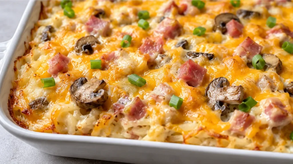 Cheesy Ham & Hash Brown Casserole